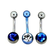BODY JEWELRY Crystal Galaxy Belly Banana Set in Surgical Grade Steel