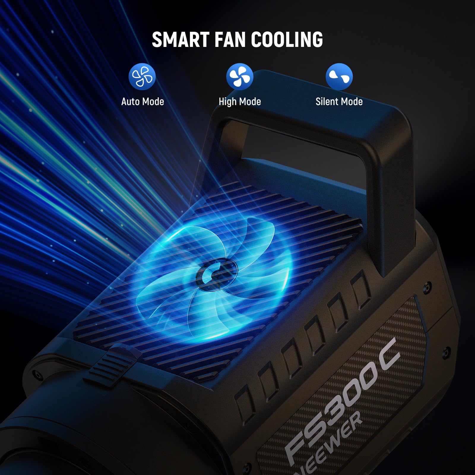 Neewer FS300C 300W RGB COB Video Light, 2500-7500K, 29000lux/1m, CRI95+, Bowens Mount, App/2.4G Control