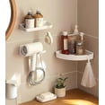 thumbnail image 4 of Universal Hair Dryer Holder, Blow Dryer Hanger Wall Mount for Hair Dryer Hook with Plug&Cord Organizer Self Adhesive for Cabinet Bathroom(2 Pack White), 4 of 11