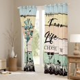 thumbnail image 3 of Homewish Enjoy Farm Life Blackout Curtains Set of 2 (52x84 Each), White Green Cabin Wooden Plank Window Curtains, Countryside Style Curtains and Drapes, Blackout Curtains Decor, 3 of 6