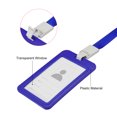 thumbnail image 5 of Uxcell 4.3"x2.8” Vertical Clear Window ABS ID Badge Holders with Lanyard Blue 4Pack, 5 of 6