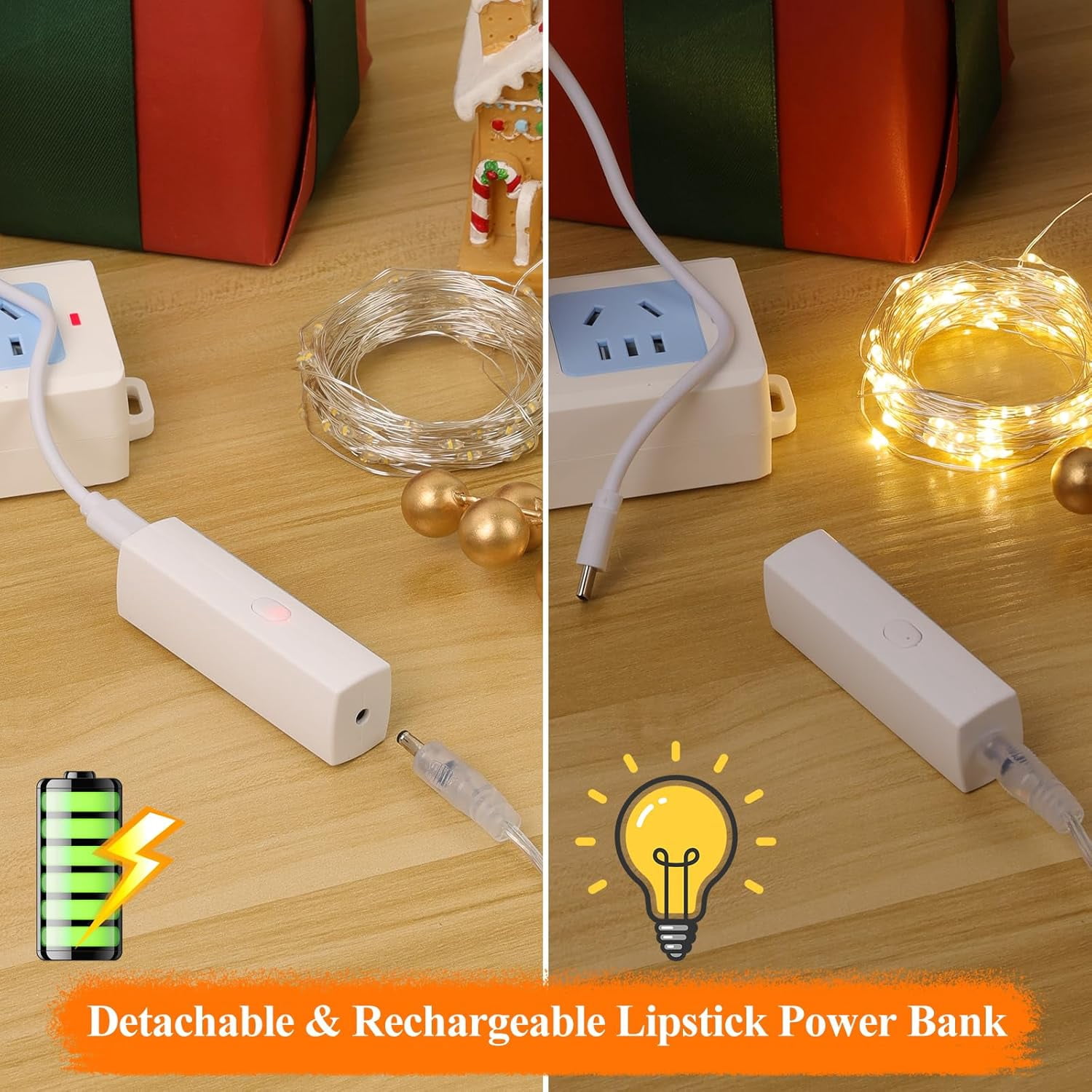 Nordic Hygge Lipstick Fairy Lights, (10M/33FT Warm White)