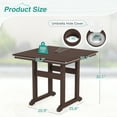 thumbnail image 3 of DYCANPO 35'' Outdoor Dining Table with Umbrella Hole, HDPS Square Patio Table, Dark Brown, 3 of 7
