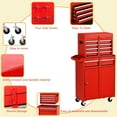 thumbnail image 6 of Tool Storage Cabinet&Tool Chest,Tool Cabinet with 4 Wheels,Tool Chest with 5 Drawers,Large Capacity Removable Toolbox with Lock for Garage and Warehouse-Red, 6 of 7