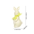 thumbnail image 4 of Rijanmt Easter Resin Bow Bunny Sculpture Garden Ornament,4.5 In H Easter Playing Rabbit Statue Fireplace Decor,Imitation Wooden Bunny Sculpture Desktop Statues,For Table Indoor Outdoor Decoration,A, 4 of 7