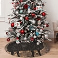thumbnail image 4 of Cauagu 30" Christmas Tree Skirt Starry Night Black Sheep Pattern Christmas Tree Decorations Tree Mat for Xmas Decorations Occasion Holiday Home Decor -30", 4 of 7