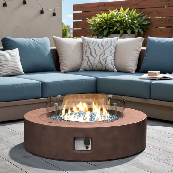 VENTOPYR 41''Round Fire Pit Table,50000 BTU Outdoor Propane Patio Fire Pit