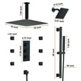 thumbnail image 4 of CASAINC 16" Ceiling Mounted Square Shower System with Wall Mounted Square Shower Head, Handheld Sprayers, and Body Jets, Matte Black, 4 of 9