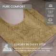 thumbnail image 3 of Home Weavers 100% Cotton Contour Rug Toilet Mat, Soft & Absorbent Bathroom Contour Mat, Washable Bath Contour Rug, 20"x20", Linen, 3 of 4
