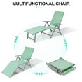 thumbnail image 4 of Pellebant Set of 3 Outdoor Chaise Lounge & Table Set Aluminum Patio Folding Chairs,Green, 4 of 6