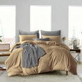 thumbnail image 1 of Dee's Collection Oversized King Size 3 Psc Microfiber Duvet Cover Solid -Taupe, 1 of 6