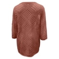 thumbnail image 5 of Plus Size Women's Openwork Knit Sweater Top, V-Neck Batwing Sleeve Loose Crochet Blouse, Casual Lightweight Summer Cover-Up, 8 Colors, Sizes S-5XL, 5 of 5