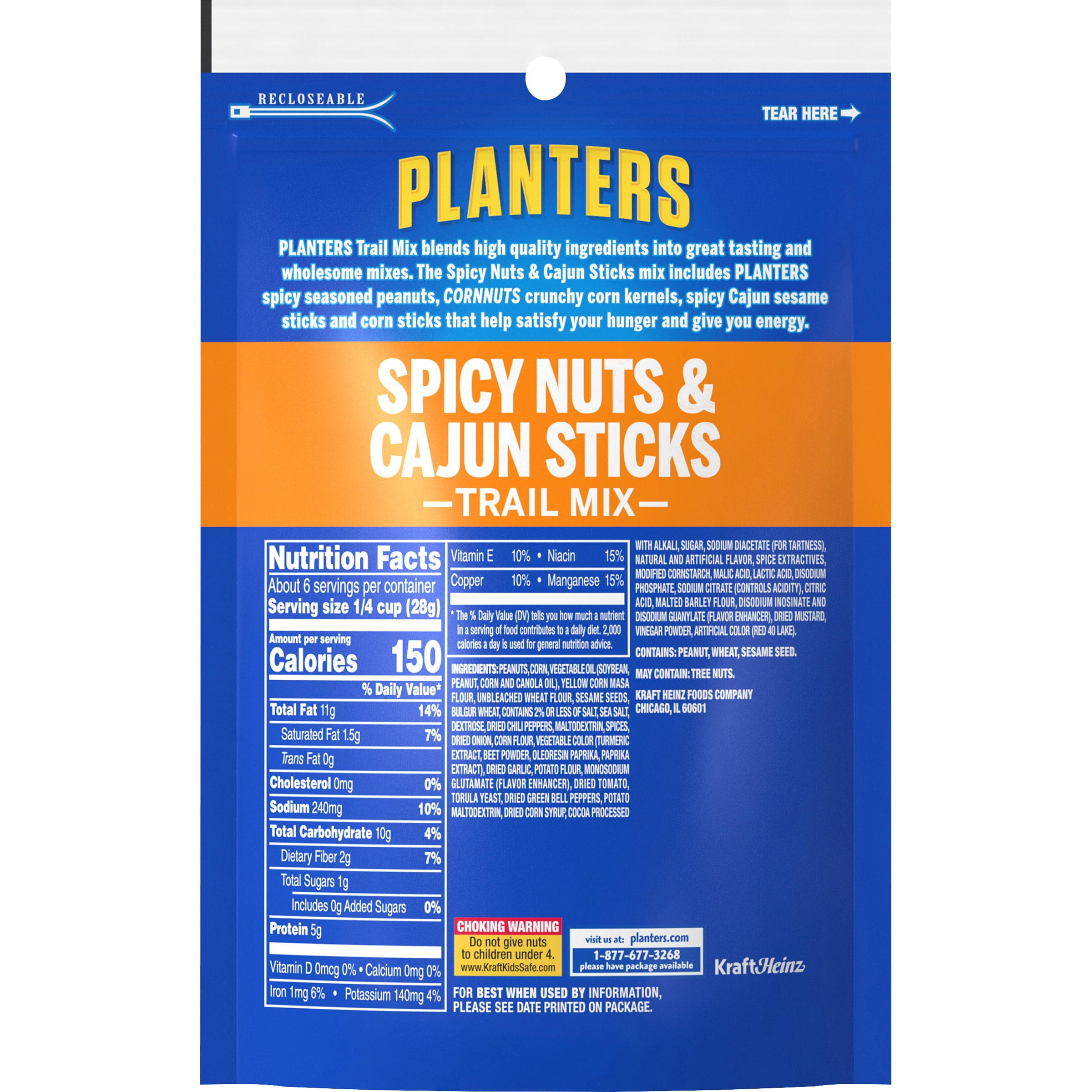 Buy Planters Spicy Nuts & Cajun Sticks Trail Mix with Spicy Peanuts
