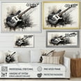 thumbnail image 4 of Designart "Charcoal Guitar Vibrations Shades of Brown II" Entertainment Framed Wall Art - Vintage Grey Music Hallway Framed Wall Art Decor, 4 of 6