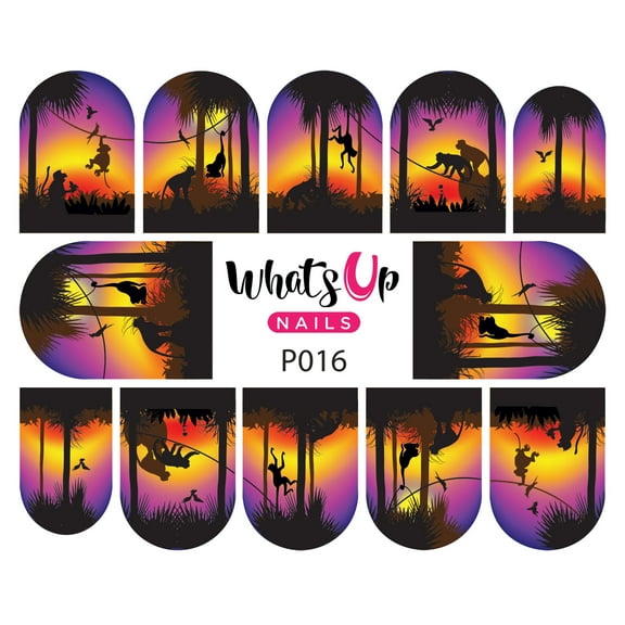 Whats Up Nails P016 Hangin' At Sunset Water Decal Sliders for Nail Art Design