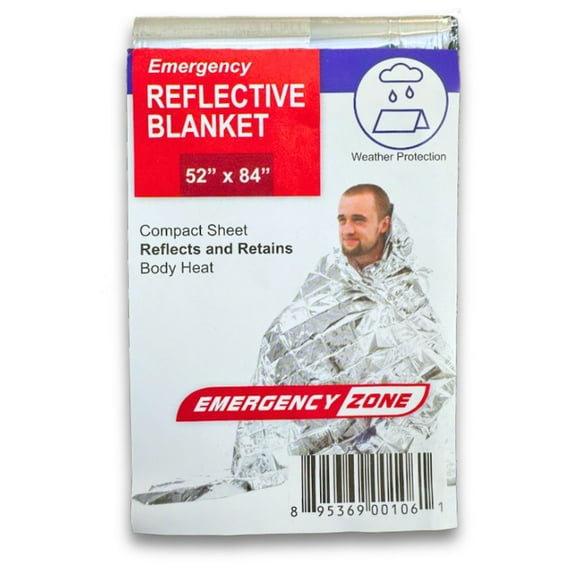 [1 Pack] Thermal Reflective Emergency Blanket 52”x84” | Mylar Survival Blanket for Camping & Emergencies