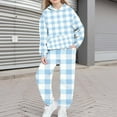 thumbnail image 2 of Nskgu Girls Clothes 2 Piece Fashion Fall Outfits Plaid Oversize Pullover Sweatshirt and Sweatpant Sweatsuit Sets with Pockets, 2 of 5