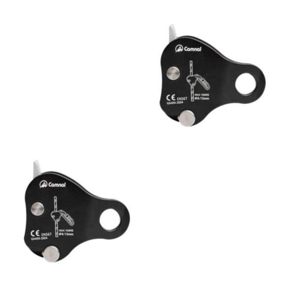 Naiovety Safety Rope Grab Rock Climbing Arborist  Fall Arrester Pulley Device Negro 2piezas