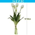 thumbnail image 2 of 20pcs Artificial Tulip Flowers,16 Inch Real Touch Tulip Stems with Faux Leaves, Faux Tulips and Buds for Home Décor Centerpiece Ornament Wedding Bouquet,Champagne, 2 of 5
