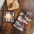 thumbnail image 5 of Pioneer Flower Kitchen Oven Mitt and Pot Holder Sets 2 Pcs for Baking, Cooking and Grilling, Heat Resistant Up To 392 °F, 5 of 7