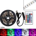 thumbnail image 4 of BCZHQQ 100CM RGB 5050 SMD USB LED Strip Light - Color Changing TV Backlight with Remote Control, 4 of 5