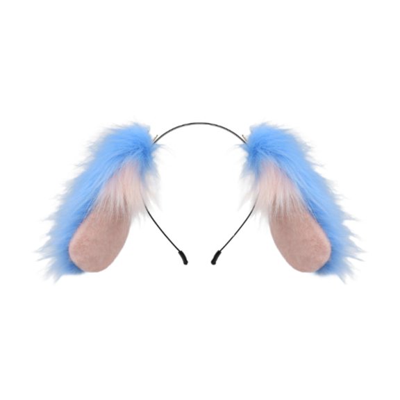 Diadema con orejas de perro, divertida decoración, aro para el pelo con orejas de animal para suministros de fiesta de Halloween Azul