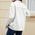 thumbnail image 5 of MaFYtyTPR Women Denim Jackets Casual Long Sleeve Button Front Trucker Coat Oversized Jean Coat with Pockets Z-White L, 5 of 7