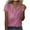 Pink, variant on fatyb Women's V Neck Short Sleeve Tshirts Solid Color Loose Tee Summer Casual Tops for Beach Vacation