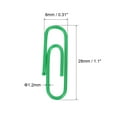 thumbnail image 2 of Uxcell Paper Clips 1.1 Inch Vinyl Coated with Box for Office Home Green Count 600, 2 of 6