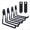 thumbnail image 1 of 4 Piece Wall Mounted Storage Rack with 2 Extension Clips, 7.5 Inch Long Heavy Hook for Ladder, Ski, Sport, Utility, Gardening, Hose Storage Rack, 1 of 3
