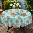 thumbnail image 4 of Pioneer Flower Floral Print Pattern Round Tablecloth 60 X 60 Inch, Wrinkle Resistant Wipeable Table Cloth for Kitchen Dining Picnic Patio Party, 4 of 6