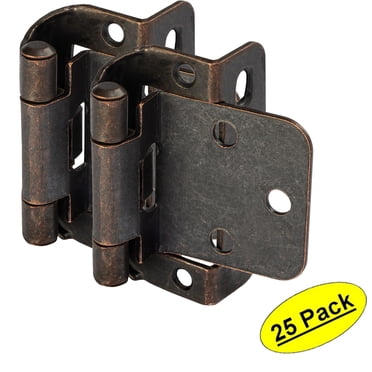 Amerock Hinges - Self-Closing Partial and Full Wrap Around Cabinet Hinges Collection - Self Closing Partial Wrap 3/8 Inset Hinge (Pair) in Burnished Brass by Amerock - BPR7565BB