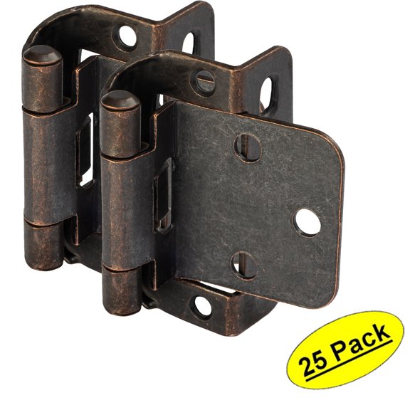 25 Pair Pack - Cosmas 18650-ORB Oil Rubbed Bronze Self Closing Partial Wrap Cabinet Hinge 1/2" Inch Overlay (Pair) [18650-ORB]