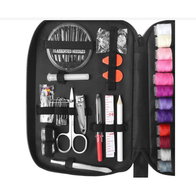 Mini Sewing Kit With 52 Sewing Supplies, 18 Spools Of Thread With Black Sewing  Box For Beginners Kids Travelers Sewing Machine Adults Girls (small)