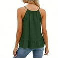 thumbnail image 6 of Otntypg Halter Tank Tops for Women Cute Summer Sleeveless Ruffled Blouses Loose Fit Casual Dressy Camisole Beach Vacation Outfit Clothes Army Green XXL, 6 of 9
