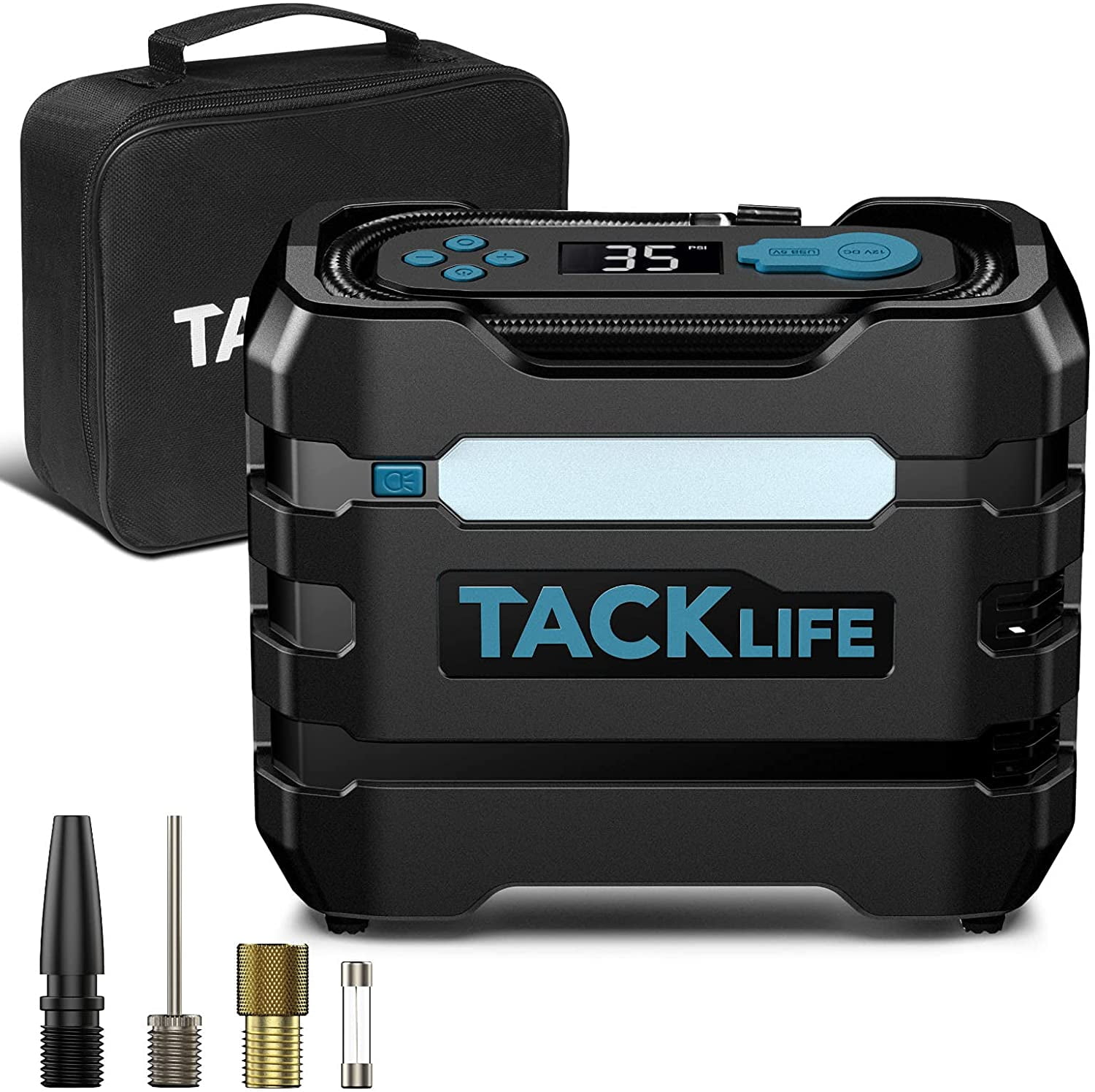 Tacklife Car Tire Inflator 12V DC Portable Air Compressor with 3 LED