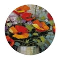 thumbnail image 4 of HAOXIT Round Table Cloth, Floral Painting with Colorful Bouquet of Flowers in Vase, Indoor Dining and Outdoor Patio Festival Use, Fits Round Table, Red Teal 31-35, 4 of 8