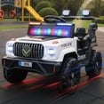 thumbnail image 2 of Kids House Carrito Electrico Montable para Niños Turbo Cruiser, Diseño de Policia, Color Blanco, Carrito de Control Remoto y Manejo Directo, con Luces, Estereo y Pedales Funcionales, 2 of 8