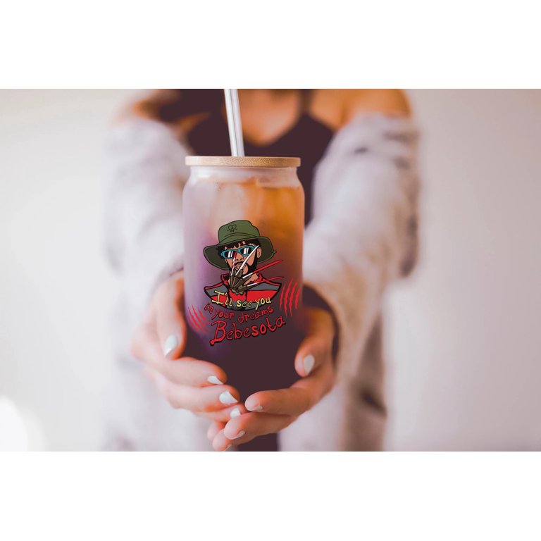 Halloween Iced Coffee Glass, Beer Can Glass, Iced Coffee Glass, Halloween  Cup, Stay Spooky Coffee Cup, Cute Coffee Cup, Spooky Season Cup 