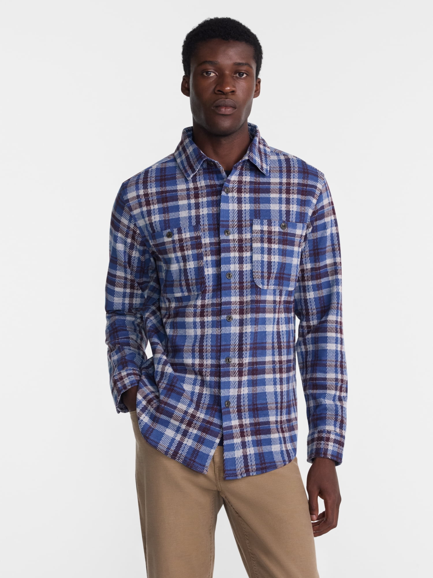 George Men's Knit Overshirt with Long Sleeves, Sizes XS-4XLT