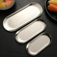 thumbnail image 5 of Oval Stainless Steel Trays Storage Tray For Tea Fruit Cosmetics Jewelry Display, 5 of 7