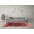 thumbnail image 3 of Ahgly Company Indoor Round Oriental Red Industrial Area Rugs, 4' Round, 3 of 4