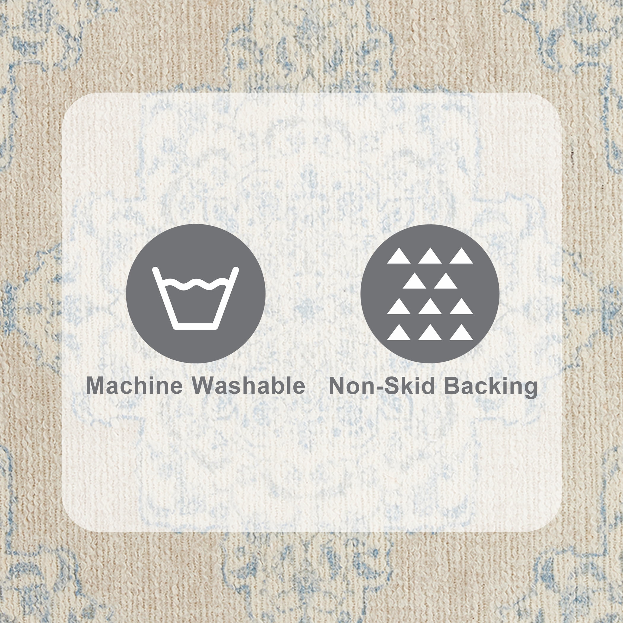Better Homes & Gardens Beige Kaston Medallion 2-Piece Bath Rug Set, 17" x 24" & 20" x 30"