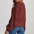 thumbnail image 5 of Alkepwun Women's Casual Sweaters Loose Crewneck Knit Solid Color Pullover Sweater Jumper Tops with Lantern Sleeves, 5 of 5