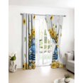 thumbnail image 3 of Sunflower Blackout Curtains for Bedroom/Living Room, Thermal Insulated Kitchen Curtains, Watercolor Summer Floral Botanical Truck Grommet Darkening Window Treatment Drapes 52"x72"x2, 3 of 8