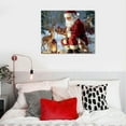 thumbnail image 5 of ERAPDAUR Christmas Wall Art Snowman Wall Decor Santa Claus Canvas Christmas Pictures Home Decorations Red Watercolor Deer Painting for Living Room Bedroom Xmas Party Cottage Artworks Gifts 16x12in, 5 of 6