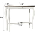 thumbnail image 2 of Narrow Farmhouse Console Table with Drawer, Chic Accent Sofa Entryway Table with Shelves for Entryway, Living Room, Hallway, Antique White & Brown, 2 of 6