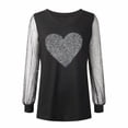 thumbnail image 5 of Women Shiny Sequin Shirts Glitter Graphic Tees Mesh Long Sleeve Tops Off Shoulder Cold Black Shirts Blouse, 5 of 5