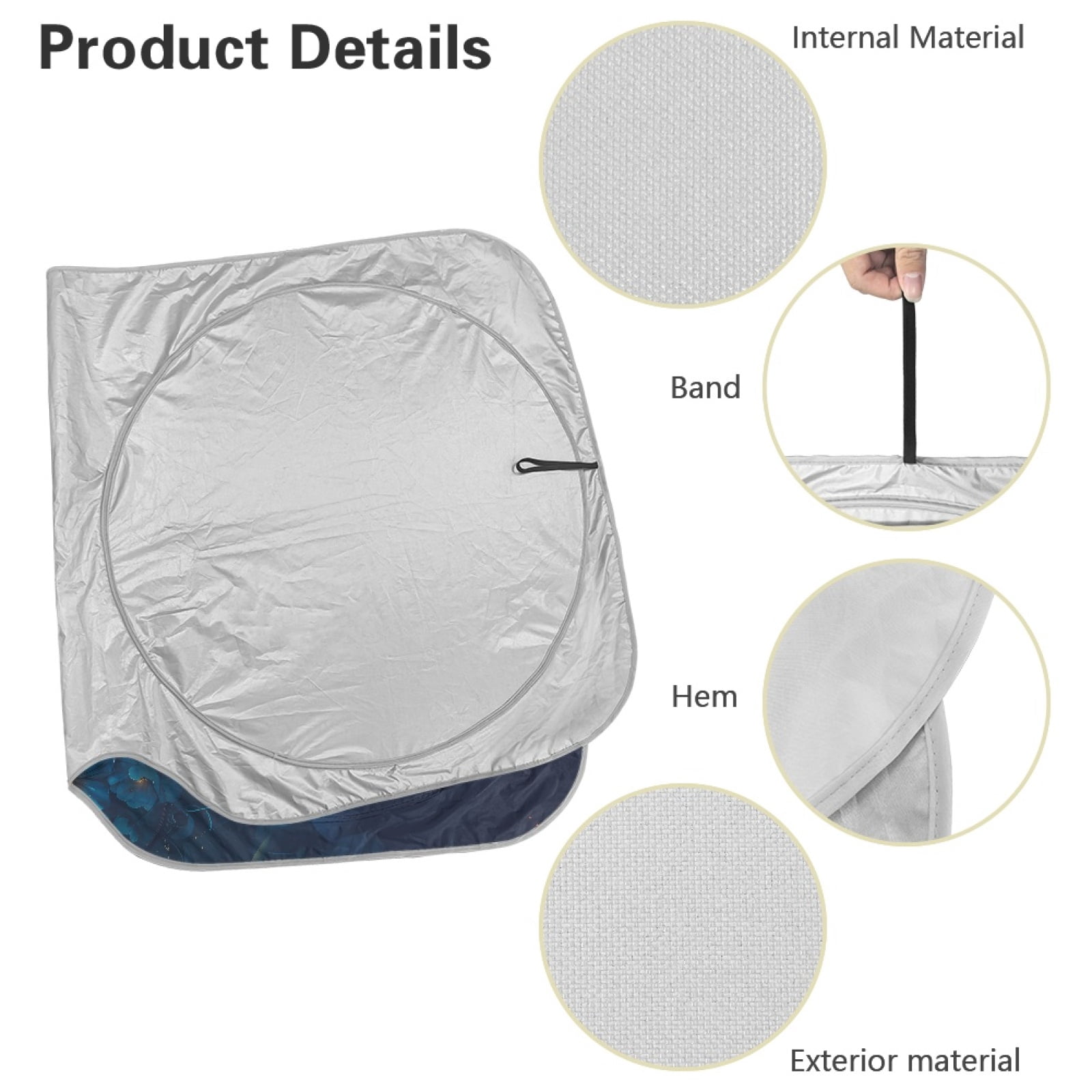 Jeiento Blue Butterfly Automotive Windshield Sunshades Easy to Install Folding Car Sun Shade for Front Window Sun Shade for UV Protection Car Interior Accessories for Sun Heat