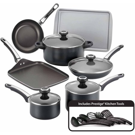 

17-Piece High Performance Nonstick Aluminum Pots and Pans Set Cookware Set Black